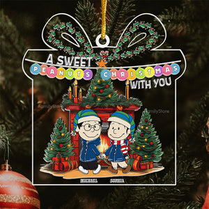 A Sweet Peanuts Christmas With You - Personalized Acrylic Ornament - Gift For Couple, Husband Wife, Anniversary, Engagement, Wedding, Marriage Gift - CL43 NH96