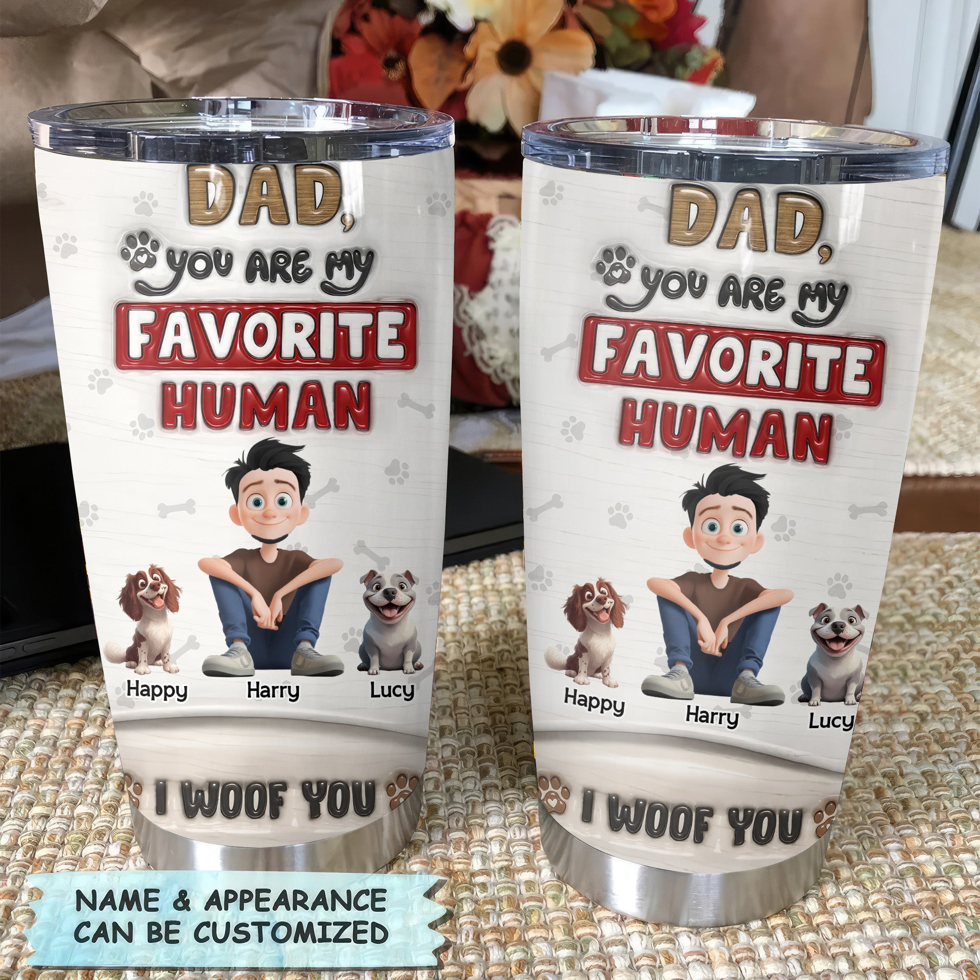 Personalized Dog Mom Tumbler - You Are Our Favorite Human Photo - Personalized Custom 3D Inflated