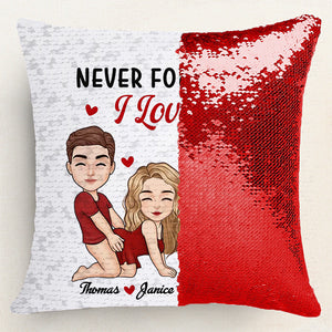 Couple I'd Rather Be Kissing You  - Personalized  Sequin Pillow  - Gift For Couple, Husband Wife, Anniversary, Engagement, Wedding, Marriage Gift|GR10 NA94