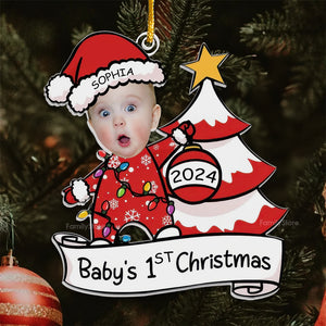 Baby's First Christmas Baby Newborn - Gift For Family - Personalized Acrylic Ornament