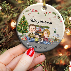 You And Me And Our Family - Gift For Family - Personalized Ceramic Ornament NA94