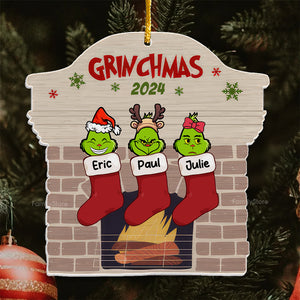 Hey Green Monsters Are On The Socks - Gift For Family Members - Personalized Acrylic Ornament - CL42 NA94