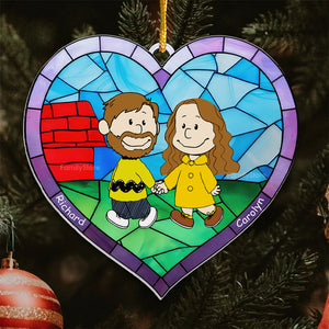 Merry Christmas Peanuts Couple - Personalized Acrylic Ornament - Gift For Couple, Husband Wife, Anniversary, Engagement, Wedding, Marriage Gift - CL43 NH96