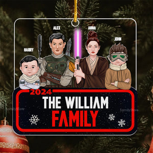 Star War Christmas Galaxy Family Version 2 - Personalized Acrylic Ornament - Gift For Family Members - NA94