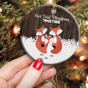 Our First Christmas Together - Gift For Family - Personalized Ceramic Ornament NA94