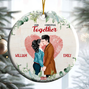 Our First Christmas Together - Gift for Couples - Personalized Ceramic Ornament - CL30 NH96