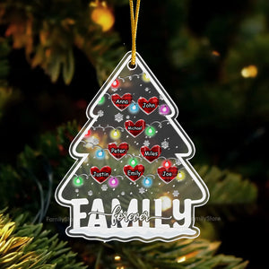 Christmas Family Tree Sweet Heart - Gift For Family - Personalized Acrylic Ornament - NA94