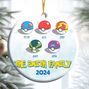 Pokemon We Are The Best Team, The Best Family Forever - Gift For Family - Personalized Ceramic Ornament - CL10 NA94