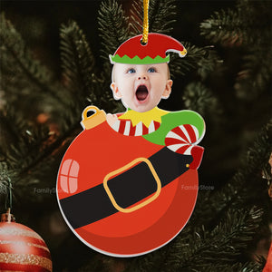 Cute Baby Elf Christmas - Gift For Family - Personalized Acrylic Ornament NA94