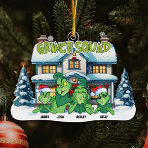 The Grinch Squad Merry Christmas - Gift For Family - Personalized Acrylic Ornament  - CL27 NA94