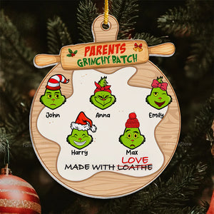 Our Small Grinch Batch - Gift For Family Members - Personalized Acrylic Ornament - CL42 NA94