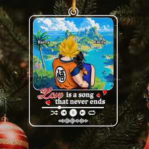 Dragon Ball Love Is A Song That Never End - Personalized Acrylic Ornament - Gift For Couples - CL18 NA94