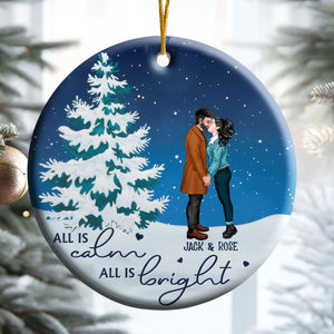 All Is Calm All Is Bright - Gift For Couples - Personalized Ceramic Ornament - CL30 NH96