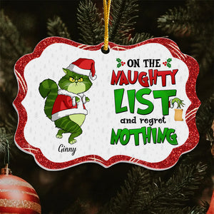 On The Maughty List And Regret Nothing Grinch Cats- Gift For Cat Lover, Pet Lovers - Personalized Acrylic Ornament - CL16 NH96