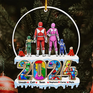 The Best Family The Best Power Ranger Team - Gift For Family Members - Personalized Acrylic Ornament  - CL21 NA94