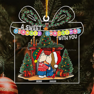 A Sweet Peanuts Christmas With You - Personalized Acrylic Ornament - Gift For Couple, Husband Wife, Anniversary, Engagement, Wedding, Marriage Gift - CL45 NH96