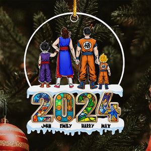 Dragon Ball Super Saiyan Family 2024 - Personalized Acrylic Ornament - Gift For Family Members - CL03 NA94