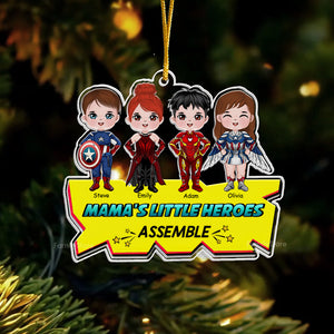 Little Heroes Assemble - Gift For Family, Kids - Personalized Acrylic Ornament - CL24 NA94