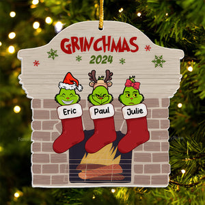 Hey Green Monsters Are On The Socks - Gift For Family Members - Personalized Acrylic Ornament - CL42 NA94