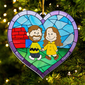 Merry Christmas Peanuts Couple - Personalized Acrylic Ornament - Gift For Couple, Husband Wife, Anniversary, Engagement, Wedding, Marriage Gift - CL43 NH96