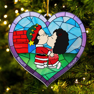 Merry Christmas Peanuts Couple - Personalized Acrylic Ornament - Gift For Couple, Husband Wife, Anniversary, Engagement, Wedding, Marriage Gift - CL45 NH96