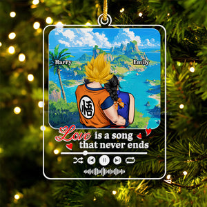 Dragon Ball Love Is A Song That Never End - Personalized Acrylic Ornament - Gift For Couples - CL18 NA94