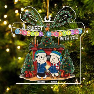 A Sweet Peanuts Christmas With You - Personalized Acrylic Ornament - Gift For Couple, Husband Wife, Anniversary, Engagement, Wedding, Marriage Gift - CL43 NH96