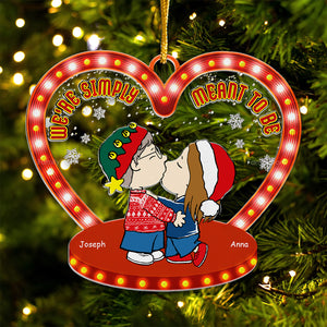 We're Simply Meant To Be Peanuts - Personalized Acrylic Ornament - Gift For Couple, Husband Wife, Anniversary, Engagement, Wedding, Marriage Gift - CL45 NH96