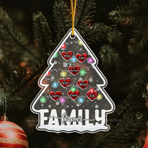 Christmas Family Tree Sweet Heart - Gift For Family - Personalized Acrylic Ornament - NA94