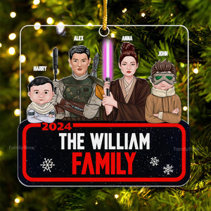 Star War Christmas Galaxy Family Version 2 - Personalized Acrylic Ornament - Gift For Family Members - NA94