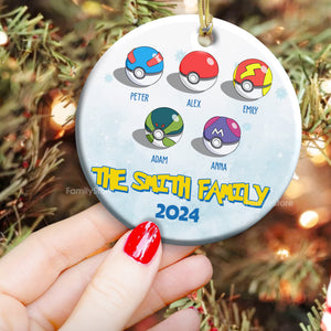 Pokemon We Are The Best Team, The Best Family Forever - Gift For Family - Personalized Ceramic Ornament - CL10 NA94