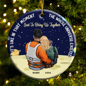 I It's Like In That Moment The Whole Universe Existed Just To Bring Us Together Star Wars - Personalized Ceramic Ornament - Gift For Couple, Husband Wife, Anniversary, Engagement, Wedding, Marriage Gift CL19 NH96