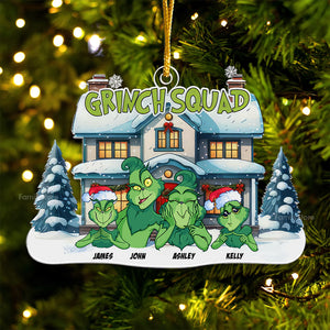 The Grinch Squad Merry Christmas - Gift For Family - Personalized Acrylic Ornament  - CL27 NA94