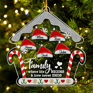 Love Never Ends - Gift For Family - Personalized Acrylic Ornament - NA94