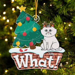 Santa’s Little Helper - Gift For Cat Lover, Pet Lovers - Personalized Acrylic Ornament - CLP03 NH96