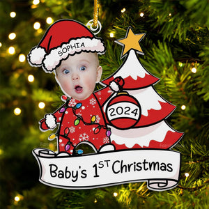 Baby's First Christmas Baby Newborn - Gift For Family - Personalized Acrylic Ornament