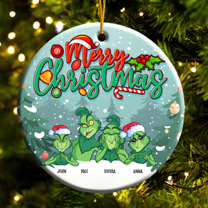 Merry Greenmas We Are Ready - Gift For Family - Personalized Ceramic Ornament - CL27 NA94