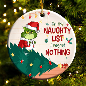 Dear Santa Naughty Nice We Tried Grinch Cats- Gift For Cat Lover, Pet Lovers - Personalized Ceramic Ornament - CL16 NH96