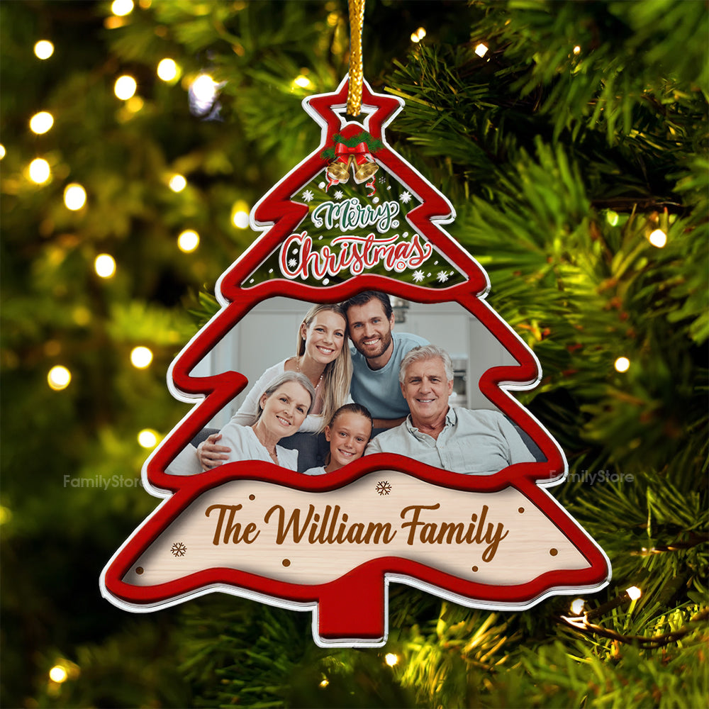 Merry Christmas We Are A Family, Forever - Gift For Family - Personalized Acrylic Ornament NA94