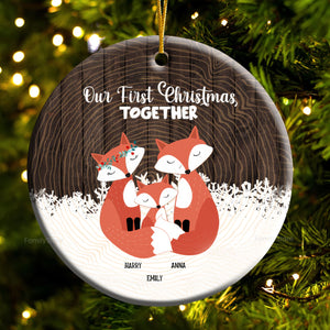 Our First Christmas Together - Gift For Family - Personalized Ceramic Ornament NA94