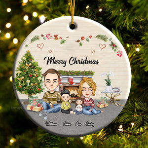 You And Me And Our Family - Gift For Family - Personalized Ceramic Ornament NA94