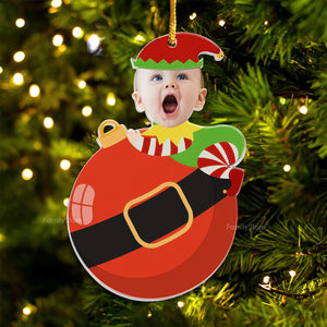 Cute Baby Elf Christmas - Gift For Family - Personalized Acrylic Ornament NA94