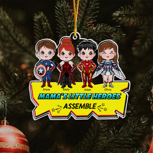 Little Heroes Assemble - Gift For Family, Kids - Personalized Acrylic Ornament - CL24 NA94