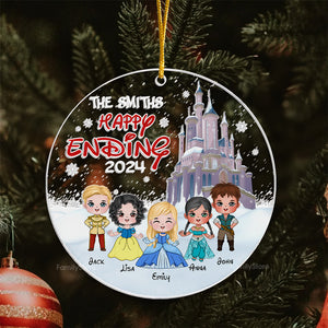 The Happy Ending Fairy Tale Prince And Princess - Gift For Family - Personalized Acrylic Ornament - CL23 NA94