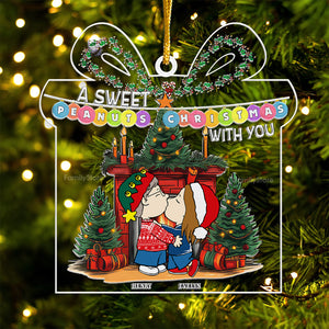 A Sweet Peanuts Christmas With You - Personalized Acrylic Ornament - Gift For Couple, Husband Wife, Anniversary, Engagement, Wedding, Marriage Gift - CL45 NH96