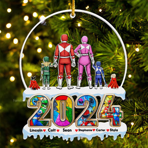 The Best Family The Best Power Ranger Team - Gift For Family Members - Personalized Acrylic Ornament  - CL21 NA94