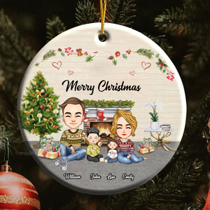 You And Me And Our Family - Gift For Family - Personalized Ceramic Ornament NA94