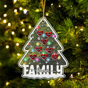 Christmas Family Tree Sweet Heart - Gift For Family - Personalized Acrylic Ornament - NA94