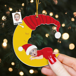 Baby Sleeping On The Moon - Gift For Family - Personalized Acrylic Ornament - NA94