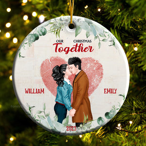 Our First Christmas Together - Gift for Couples - Personalized Ceramic Ornament - CL30 NH96